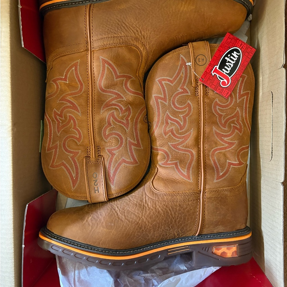 Justin Boots Brown Leather Men's Boots